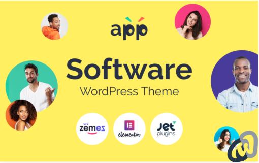 App Software Template with Elementor Builder WordPress Theme