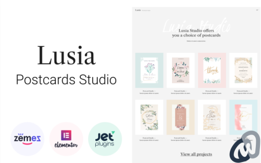 Lusia Card Design Website WordPress Theme