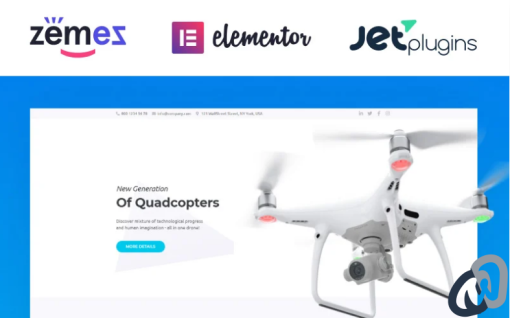Quardcraft Drone Template for UAV Needs with the Elementor Builder WordPress Theme