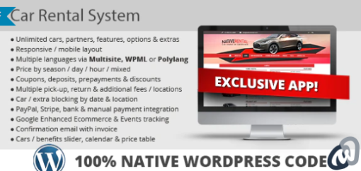 Car Rental System Native WordPress Plugin