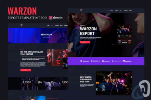 Warzon Esport Elementor Template Kit