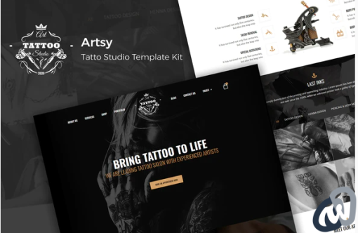 Artsy Tattoo Studio Template Kit