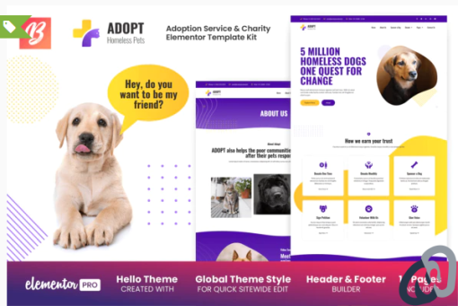 Adopt Adoption Service Charity Elementor Template Kit