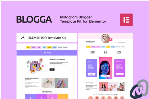 BLOGGA Instagram Blogger Elementor Template Kit
