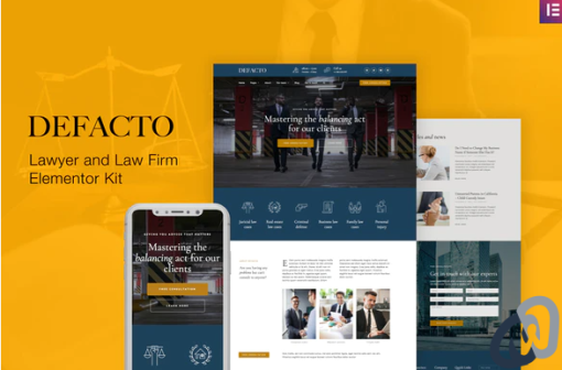 Defacto – Lawyer Law Firm Elementor Template Kit