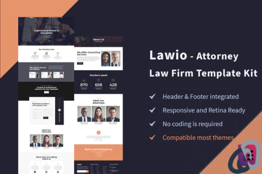 Lawio Attorney Law Firm Elementor Template Kit
