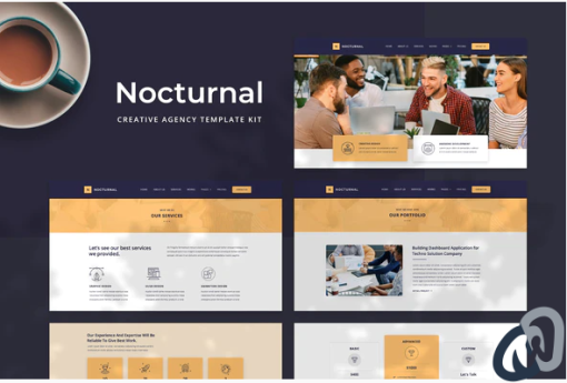 Nocturnal Creative Agency Elementor Template Kit