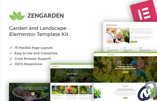 ZenGarden Garden Landscape Elementor Template Kit