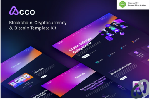 Acco – Blockchain Cryptocurrency Bitcoin Elementor Template Kit