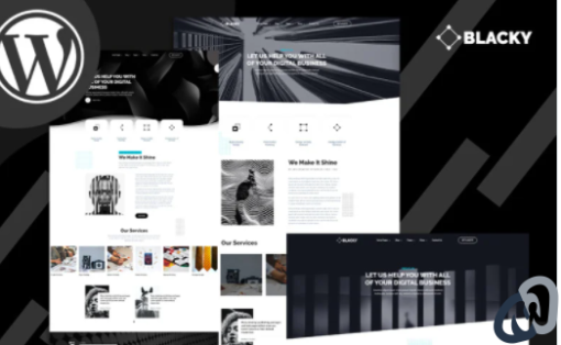 Blacky Minimal Dark Digital Agency WordPress Theme