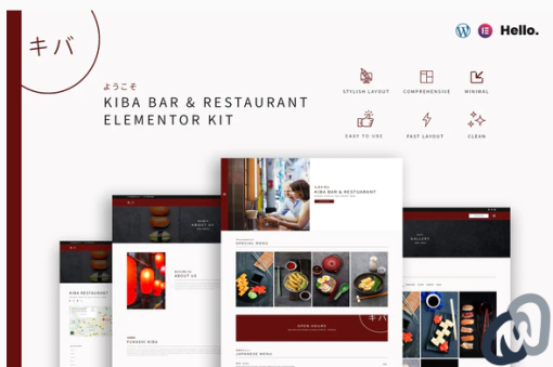 Kiba Bar Restaurant Elementor Kit