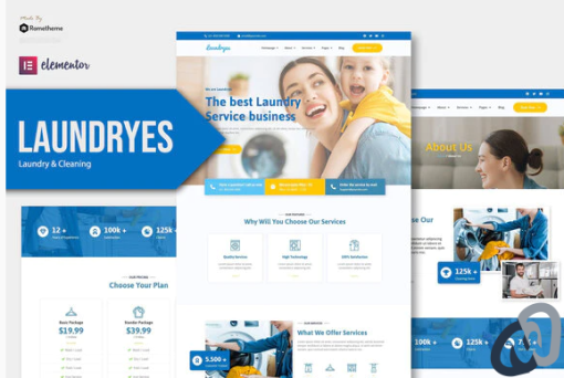 Laundryes Laundry Cleaning Elementor Template Kit