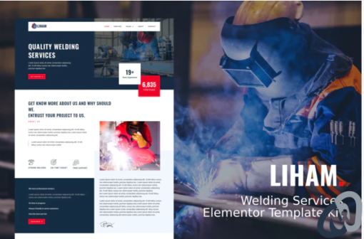Liham Welding Services Elementor Template kit
